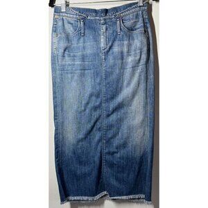 Citzens of Humanity Womens Long Jean Skirt Medium Wash Raw Hem Size 24 Waist